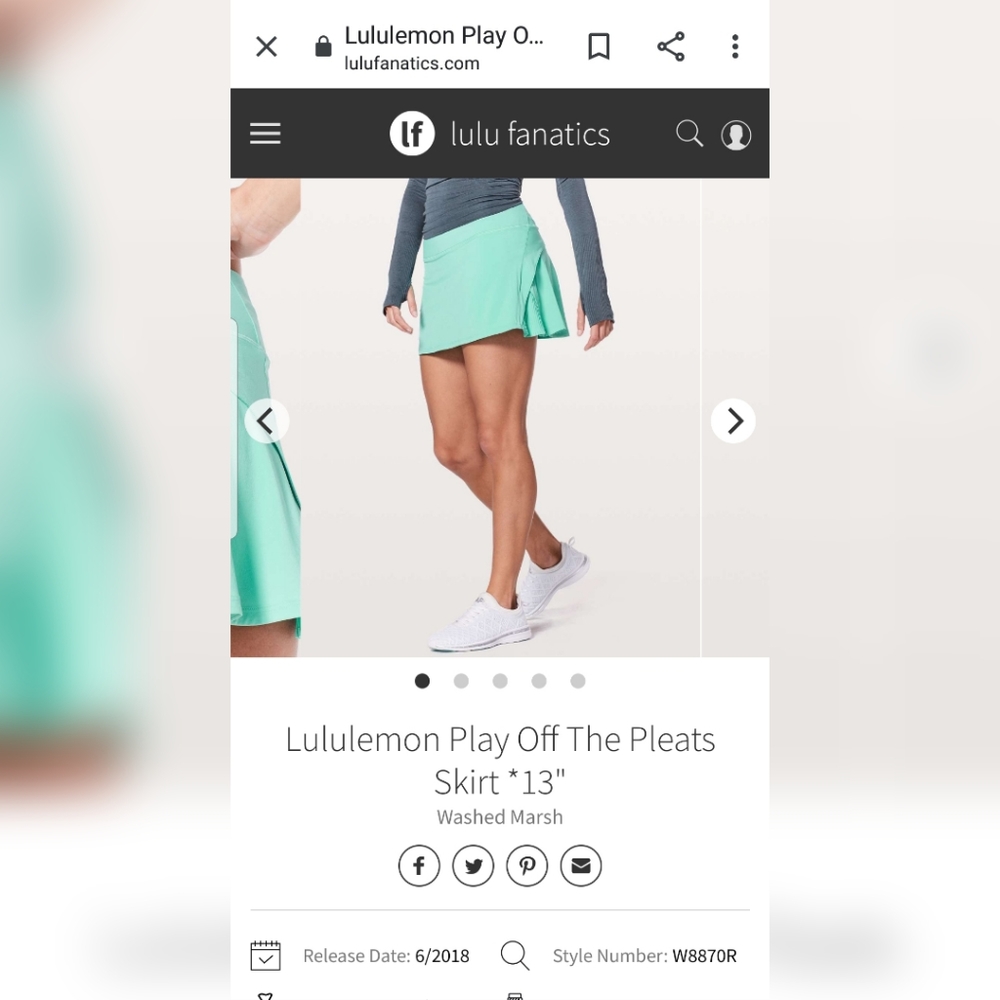 🍋Lululemon Play Off the Pleats Skirt